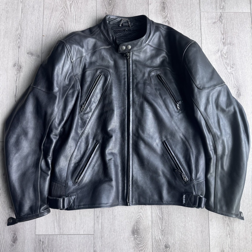 Vintage Xpert Performance Gear Mens 4Xl Leather jacket made with Kevlar XXXL